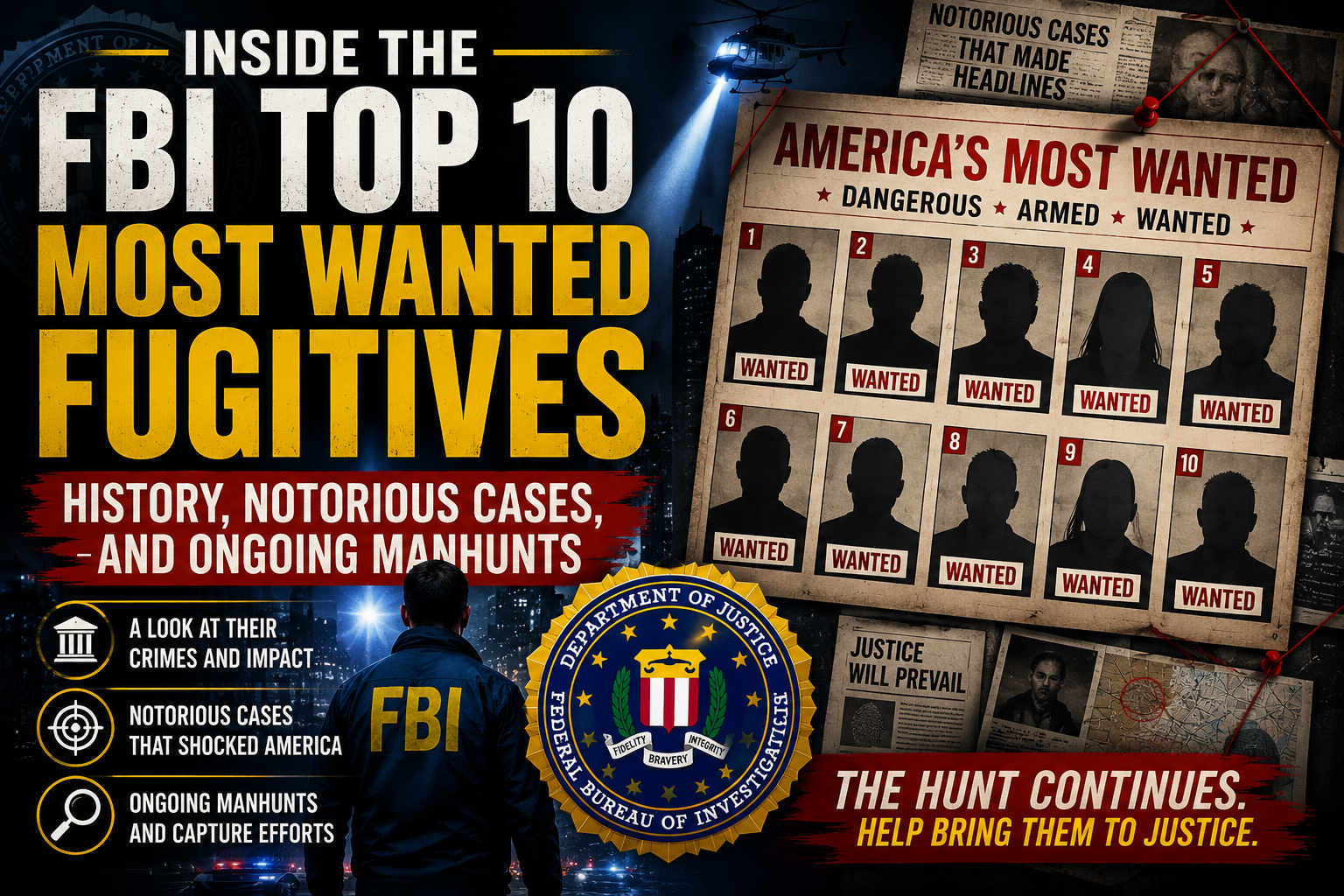 Inside the FBI Top 10 Most Wanted Fugitives: History, Notorious Cases, and Ongoing Manhunts