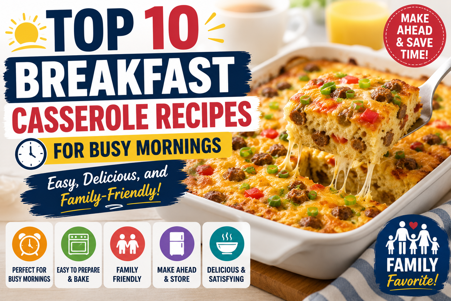 Top 10 Breakfast Casserole Recipes for Busy Mornings: Easy, Delicious, and Family-Friendly