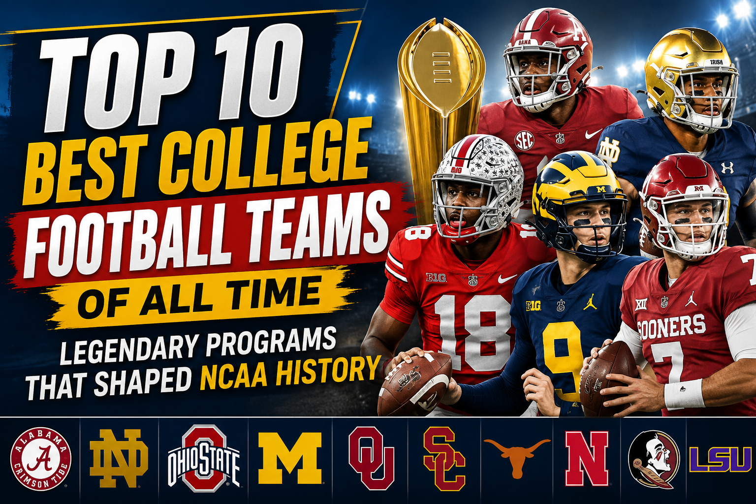 Top 10 Best College Football Teams of All Time: Legendary Programs That Shaped NCAA History