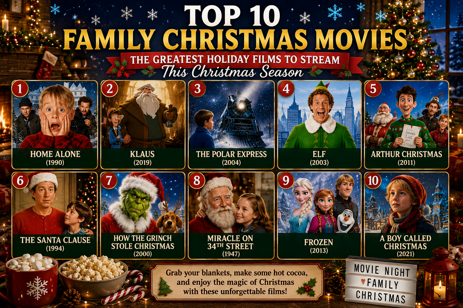 Top 10 Family Christmas Movies: The Greatest Holiday Films to Stream This Christmas Season