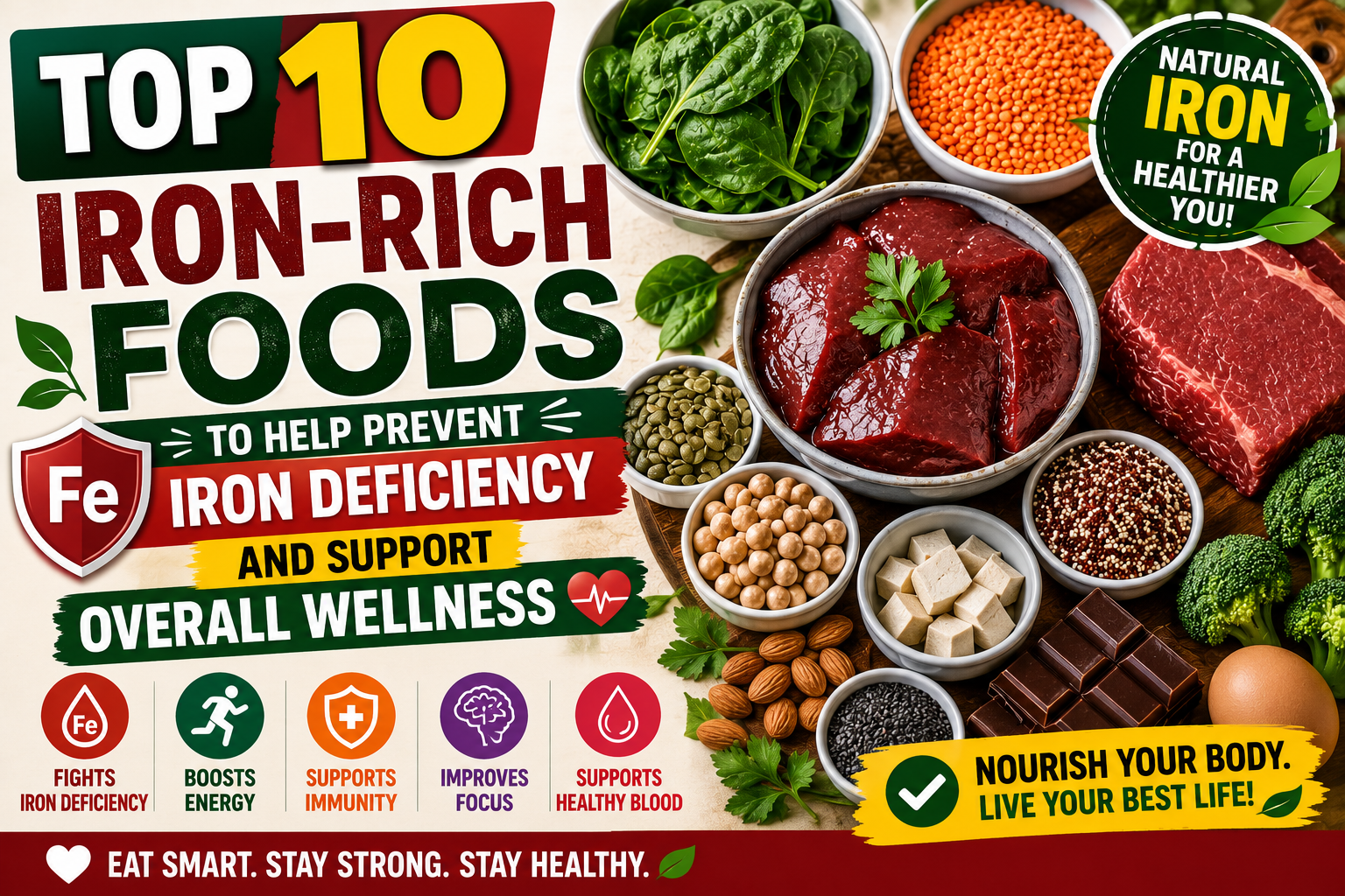 Top 10 Iron-Rich Foods to Help Prevent Iron Deficiency and Support Overall Wellness