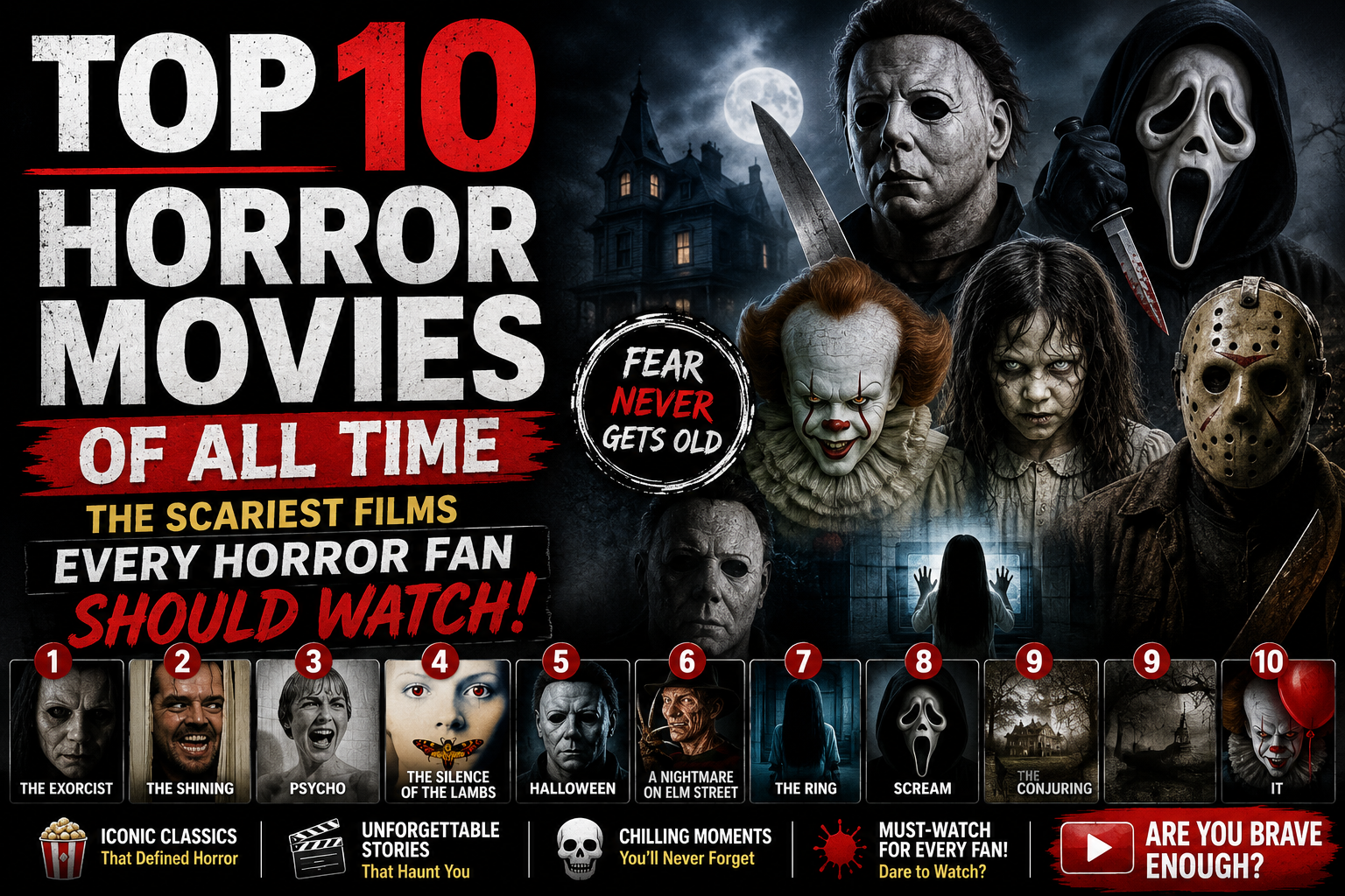 Top 10 Horror Movies of All Time: The Scariest Films Every Horror Fan Should Watch