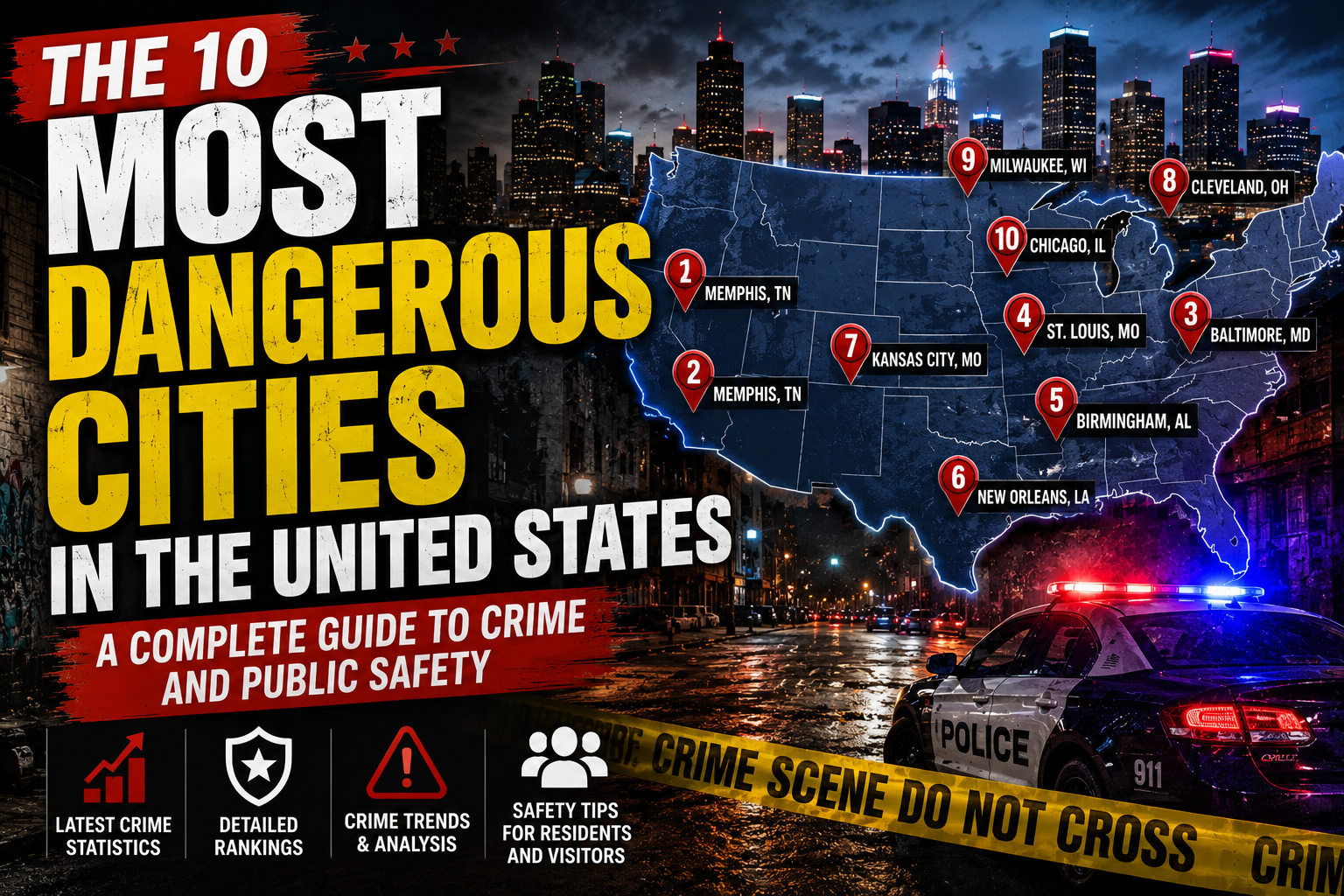 The 10 Most Dangerous Cities in the United States: A Complete Guide to Crime and Public Safety