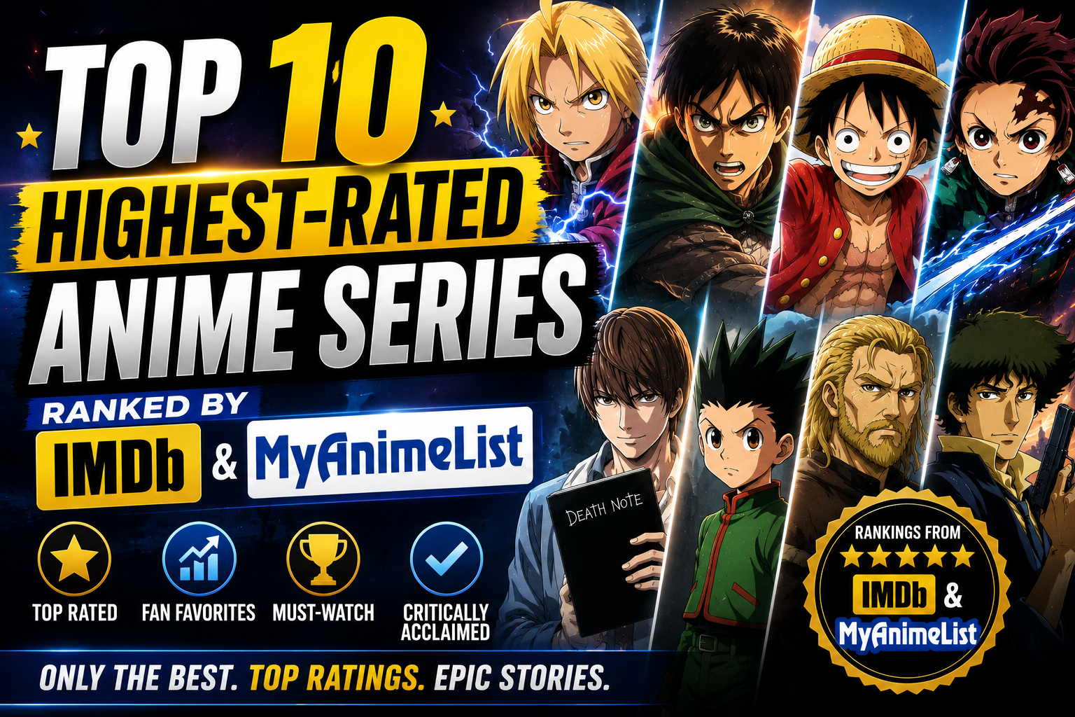 Top 10 Highest-Rated Anime Series Ranked by IMDb and MyAnimeList