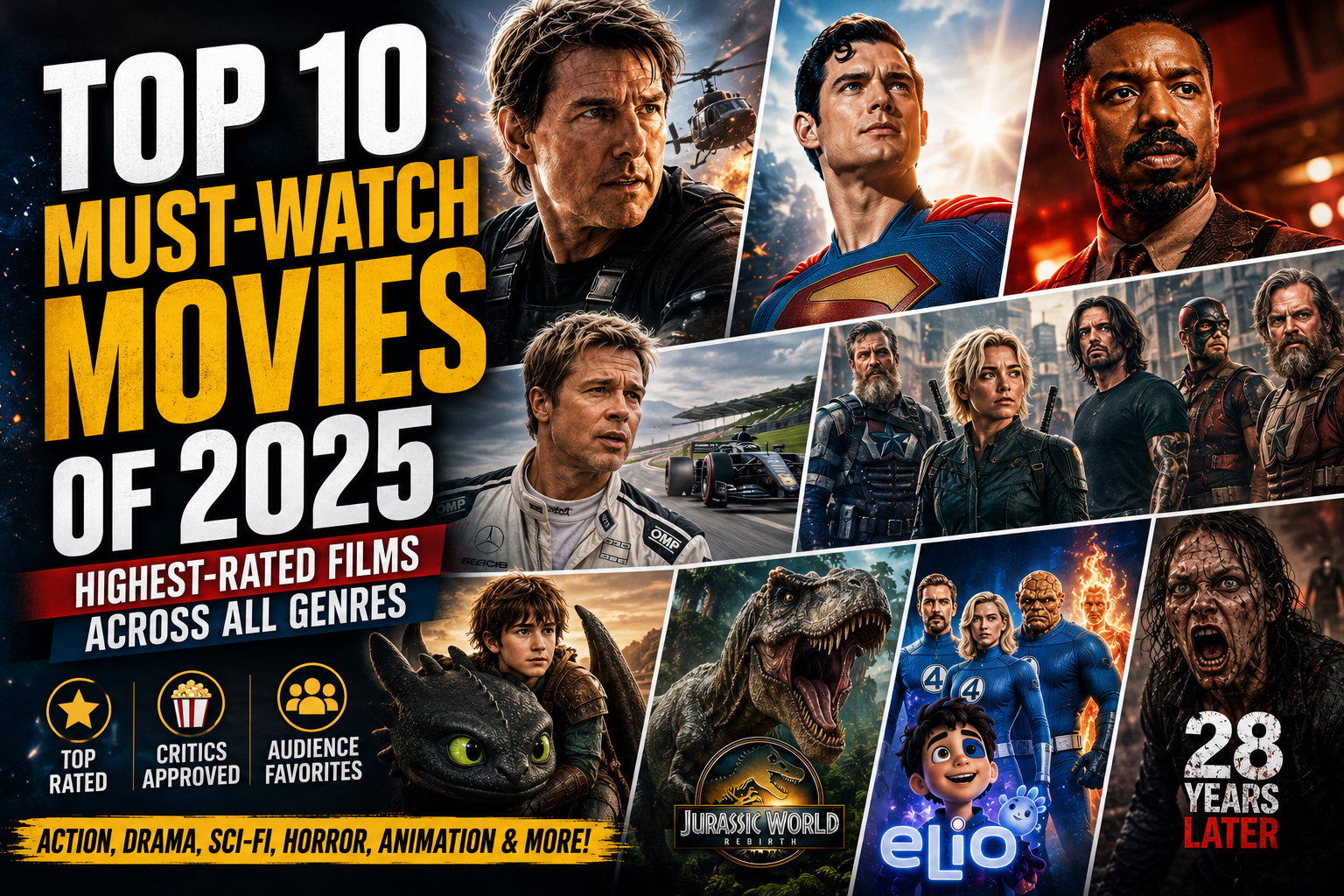Top 10 Must-Watch Movies of 2025: Highest-Rated Films Across All Genres