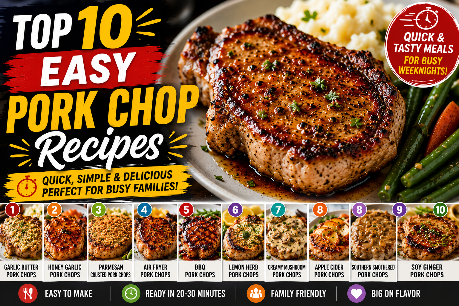 Top 10 Easy Pork Chop Recipes: Quick and Tasty Meals for Busy Weeknights