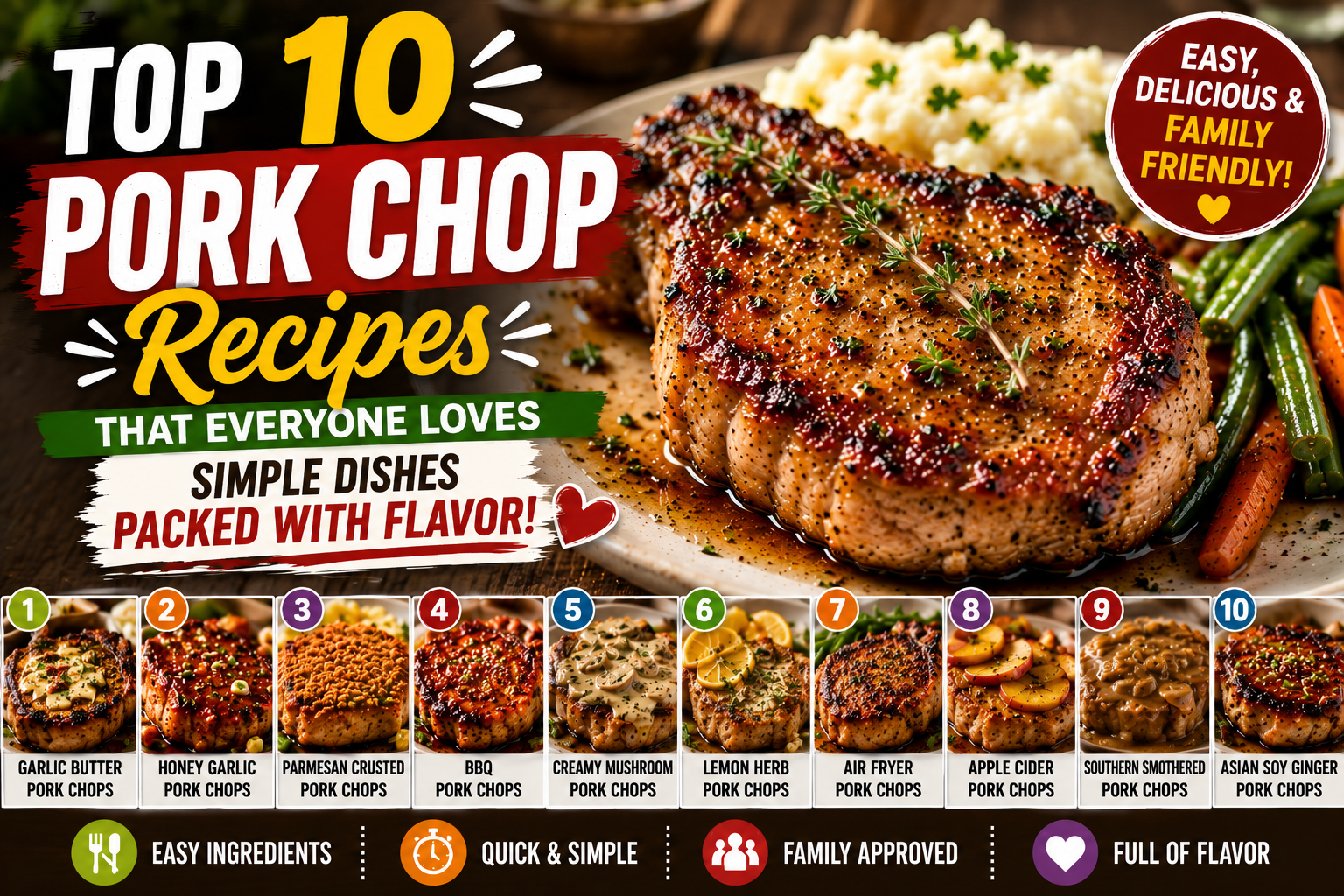 Top 10 Pork Chop Recipes That Everyone Loves: Simple Dishes Packed with Flavor