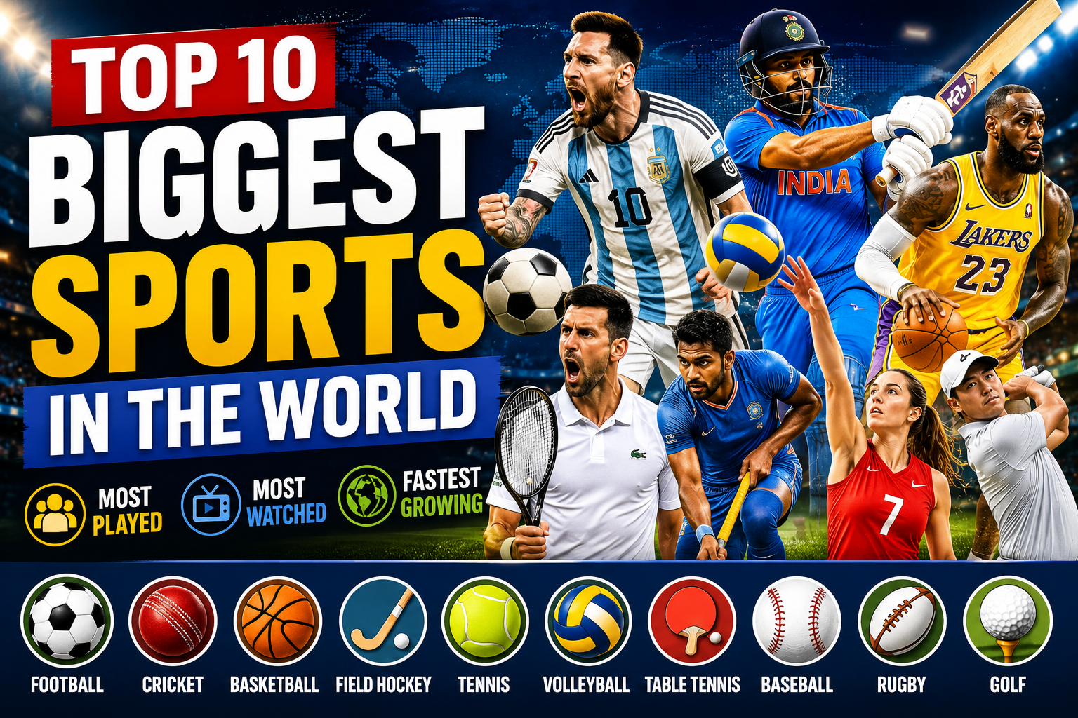 Top 10 Biggest Sports in the World: Most Played, Most Watched, and Fastest-Growing Games