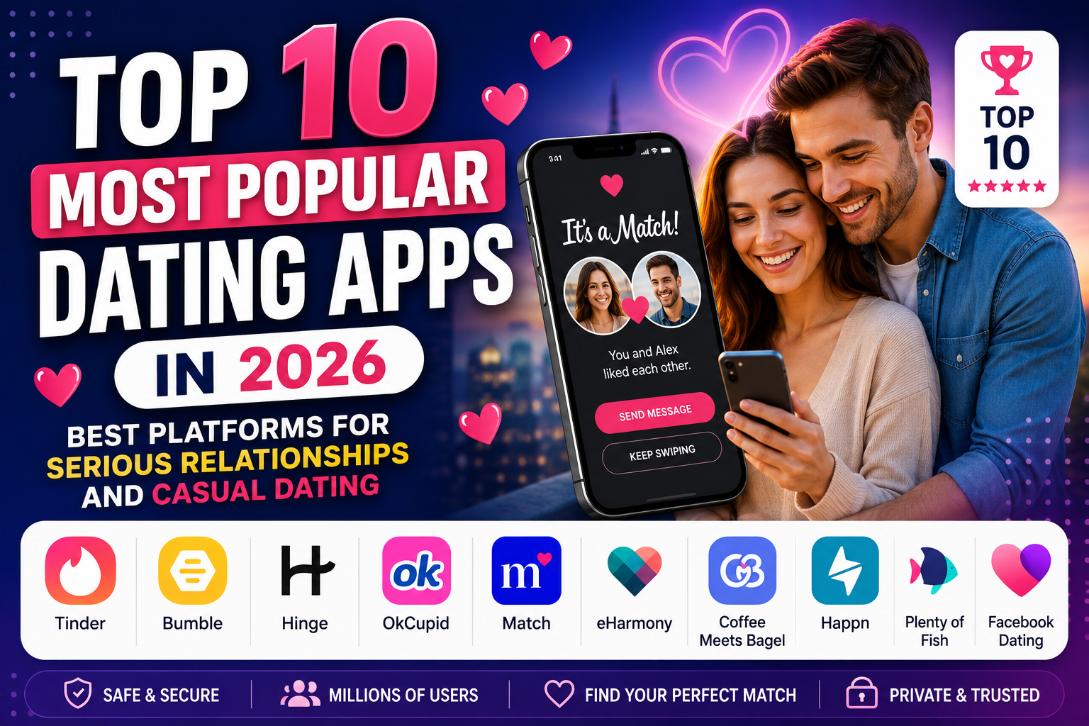 Top 10 Most Popular Dating Apps in 2026: Best Platforms for Serious Relationships and Casual Dating