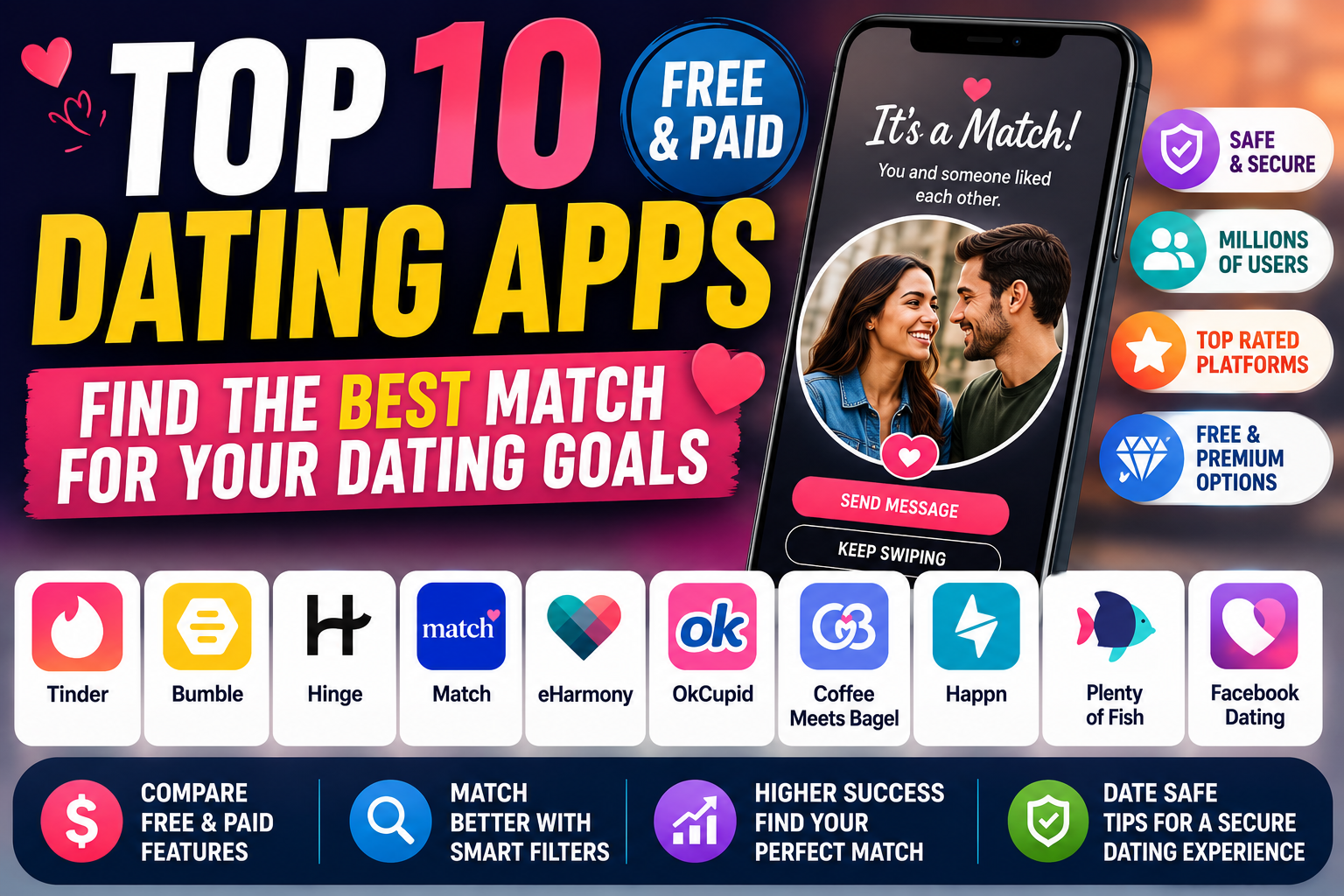 Top 10 Free and Paid Dating Apps: Find the Best Match for Your Dating Goals