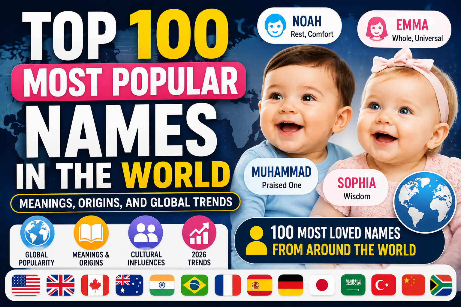 Top 100 Most Popular Names in the World: Meanings, Origins, and Global Trends