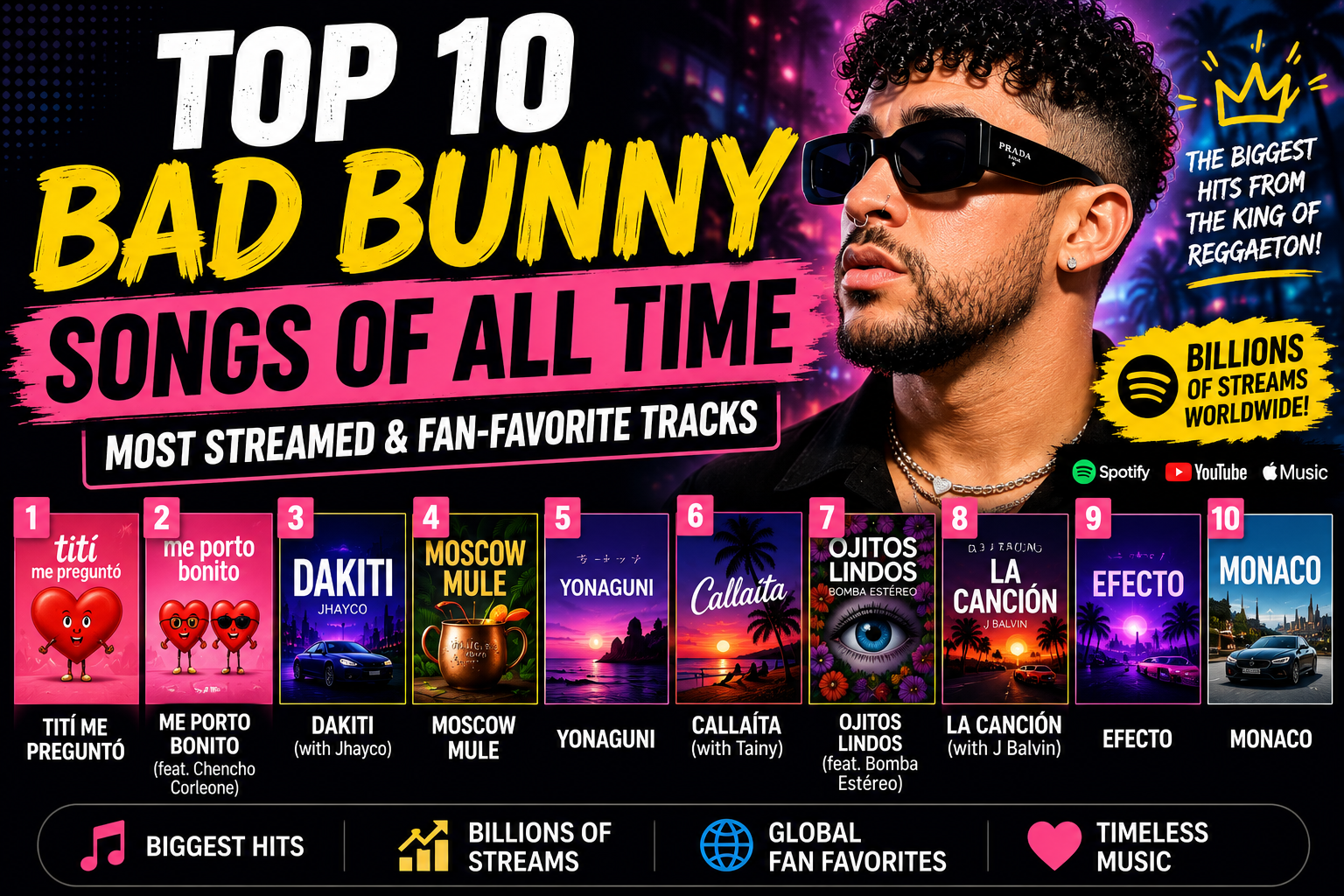 Top 10 Bad Bunny Songs of All Time: Most Streamed and Fan-Favorite Tracks
