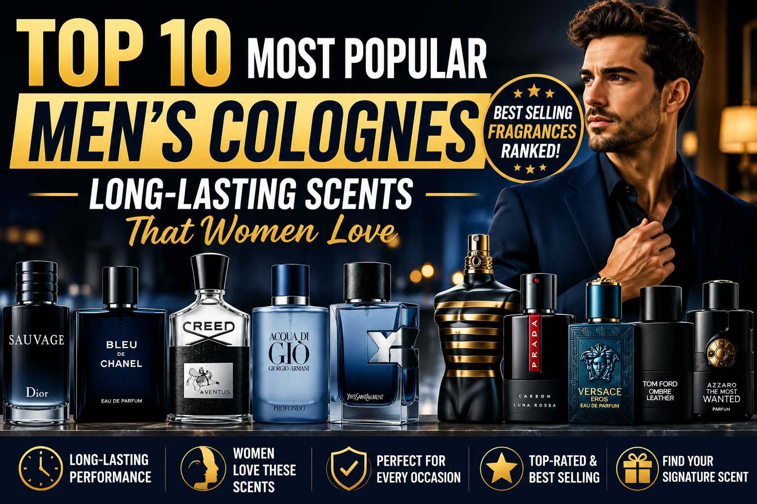 Top 10 Most Popular Men's Colognes: Long-Lasting Scents That Women Love