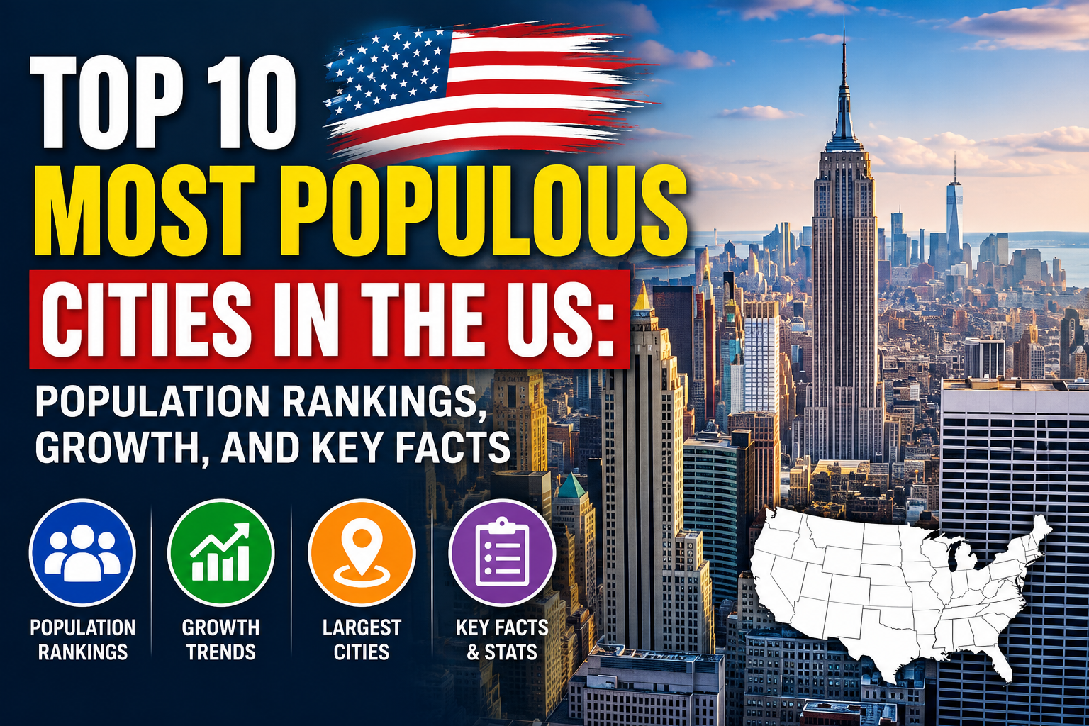 Top 10 Most Populous Cities in the US: Population Rankings, Growth, and Key Facts