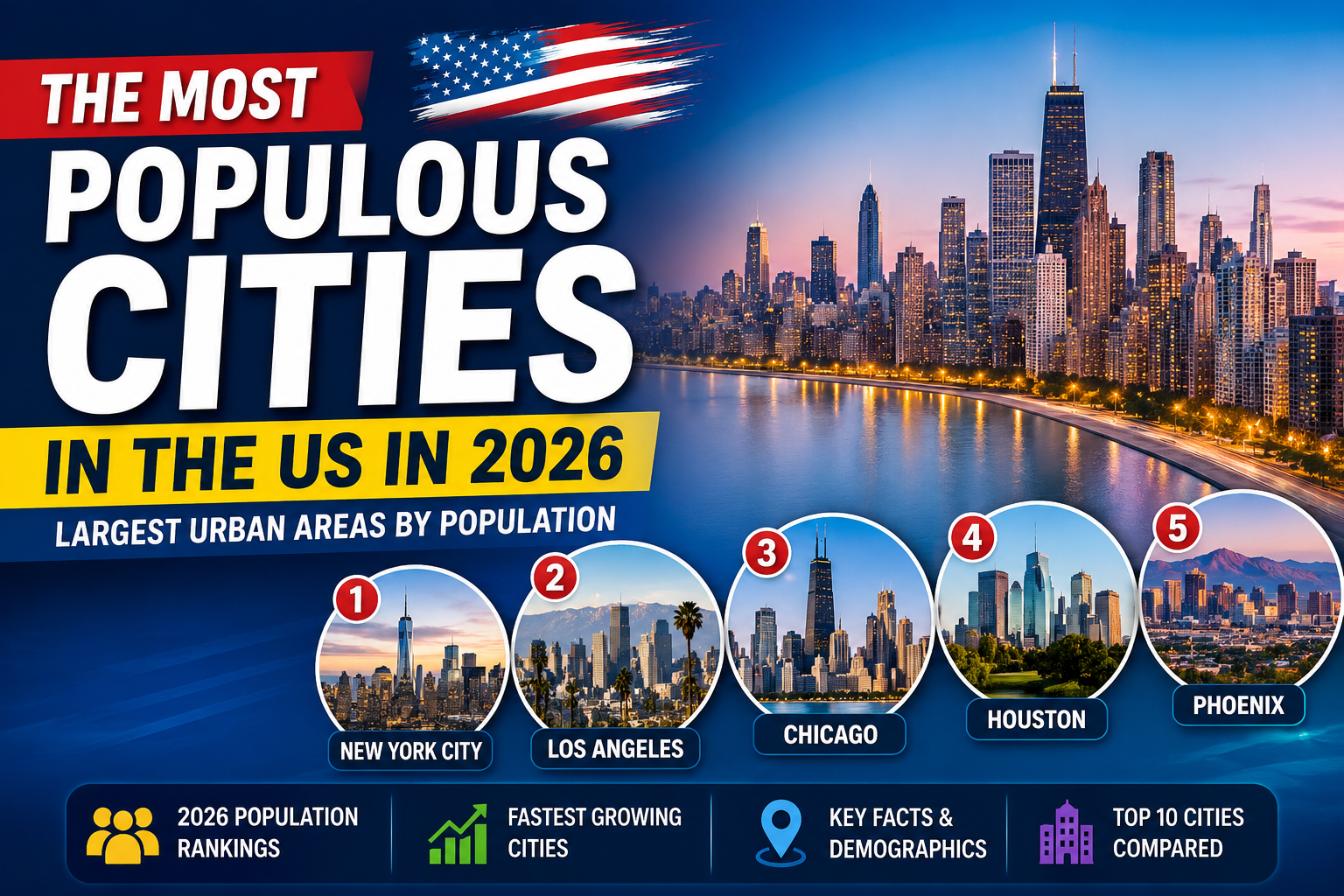 The Most Populous Cities in the US in 2026: Largest Urban Areas by Population