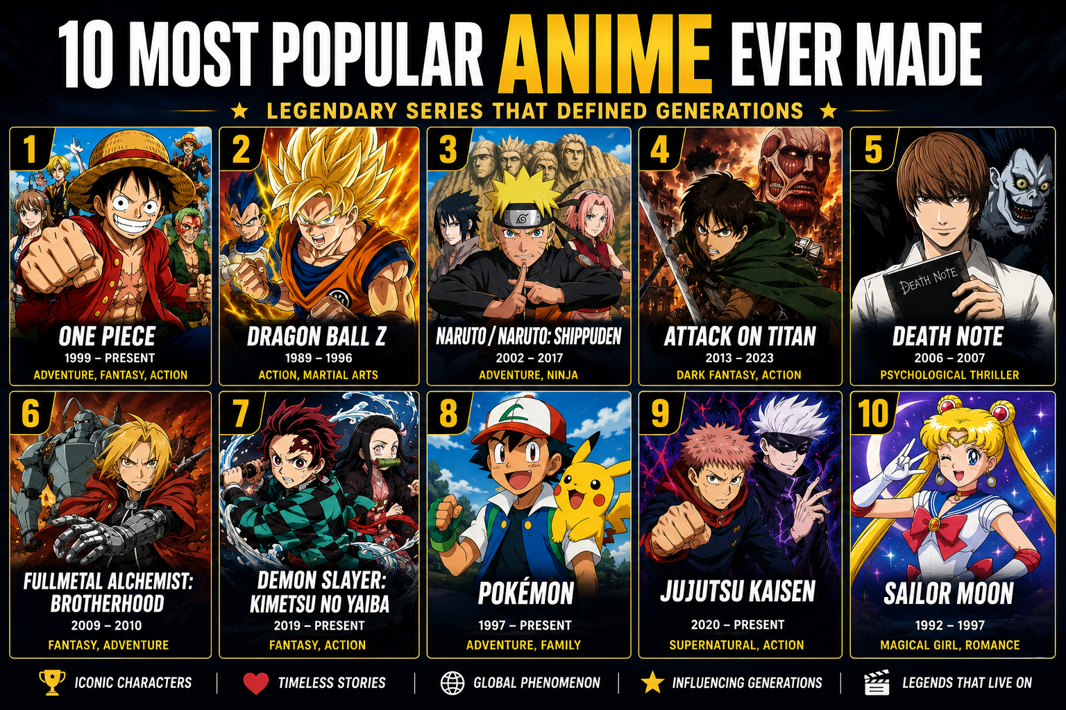 10 Most Popular Anime Ever Made: Legendary Series That Defined Generations