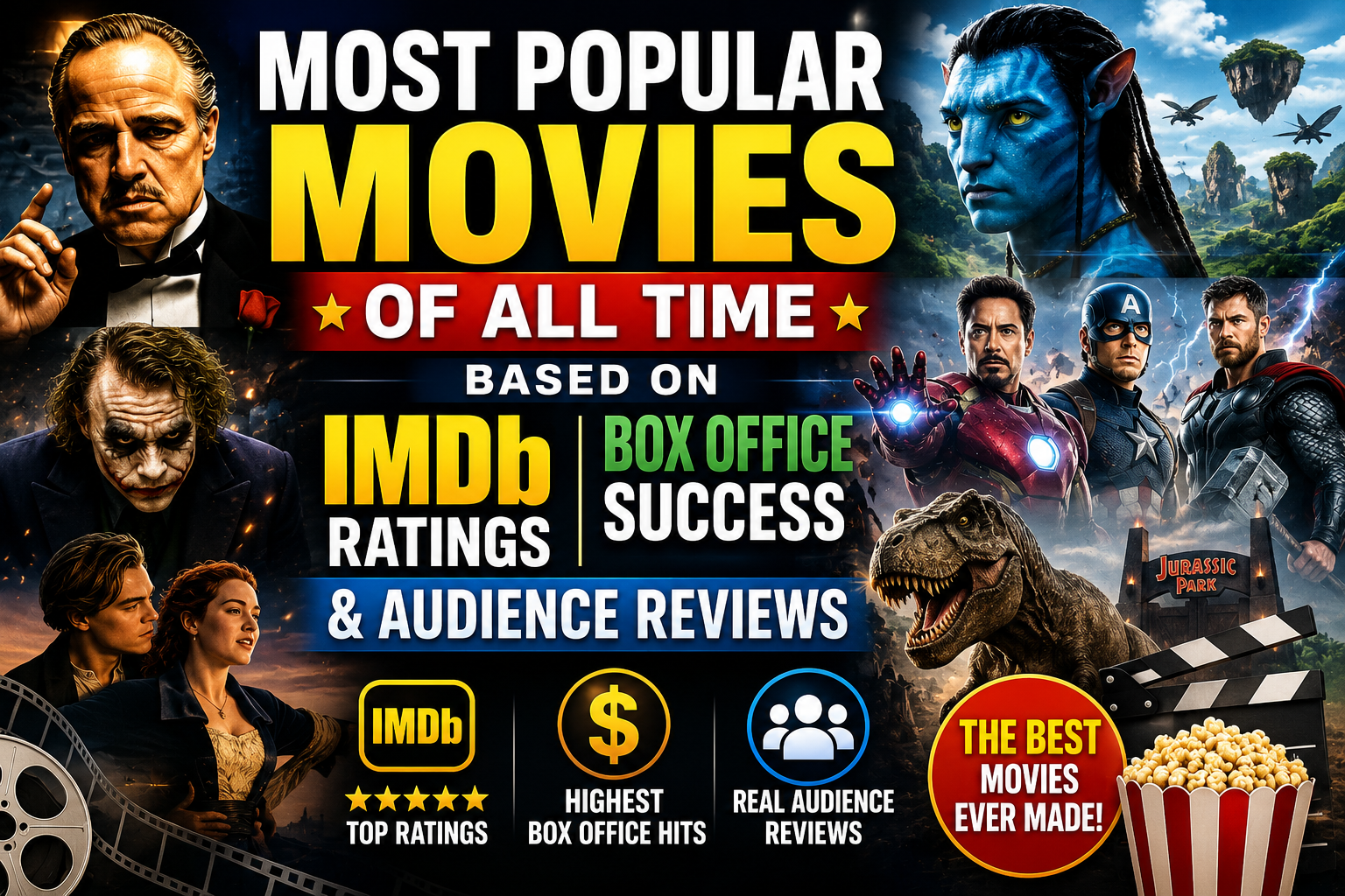 Most Popular Movies of All Time Based on IMDb Ratings, Box Office Success, and Audience Reviews