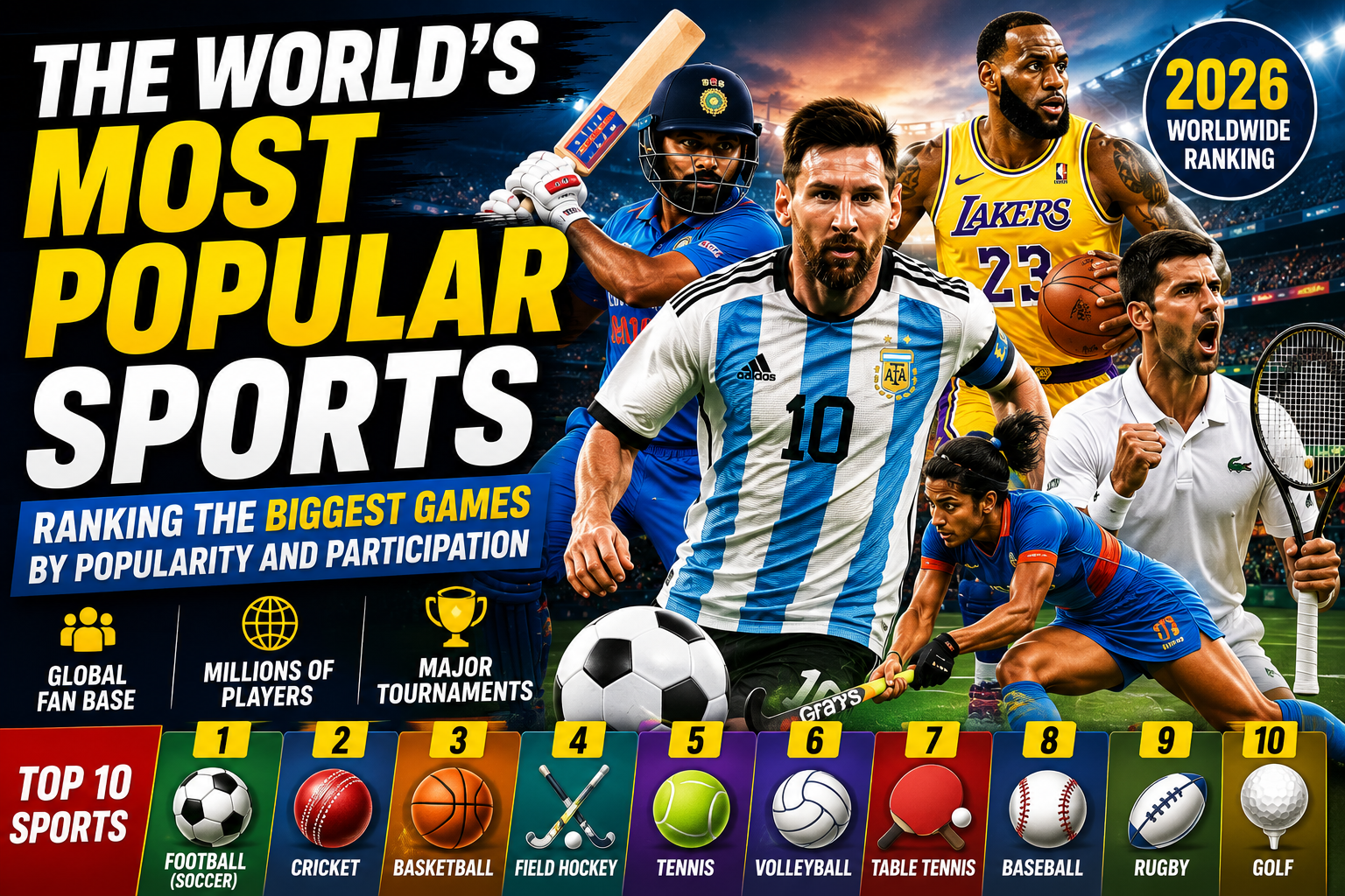 The World's Most Popular Sports: Ranking the Biggest Games by Popularity and Participation