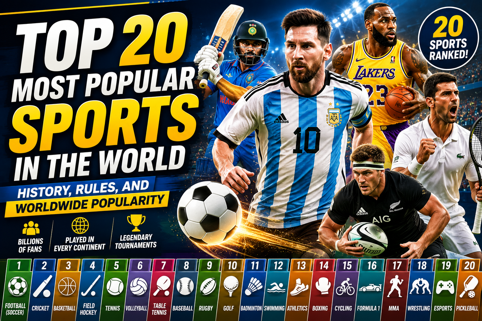 Top 20 Most Popular Sports in the World: History, Rules, and Worldwide Popularity