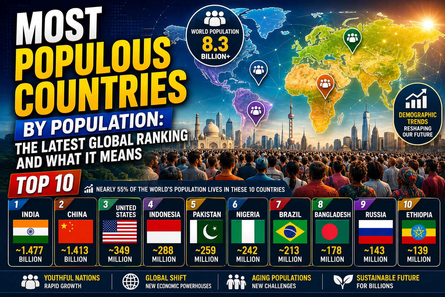 Most Populous Countries by Population: The Latest Global Ranking and What It Means