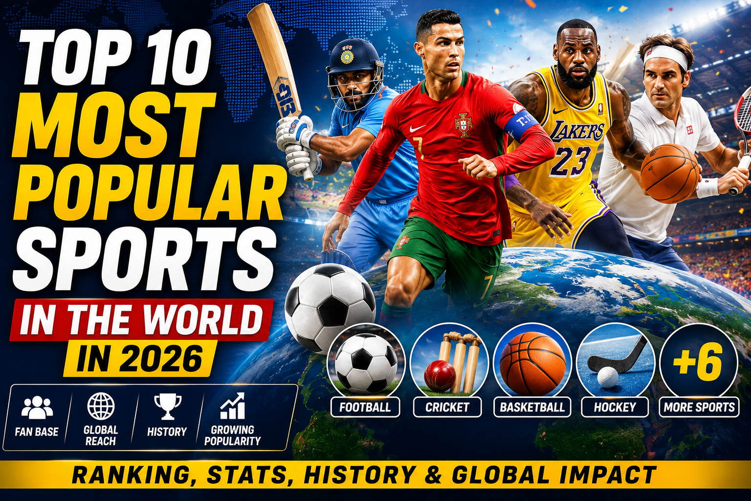 Top 10 Most Popular Sports in the World in 2026: Fan Base, History, and Global Reach