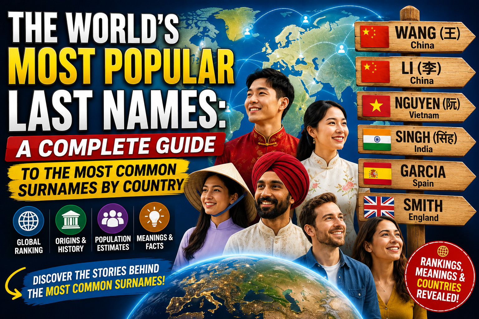 The World's Most Popular Last Names: A Complete Guide to the Most Common Surnames by Country