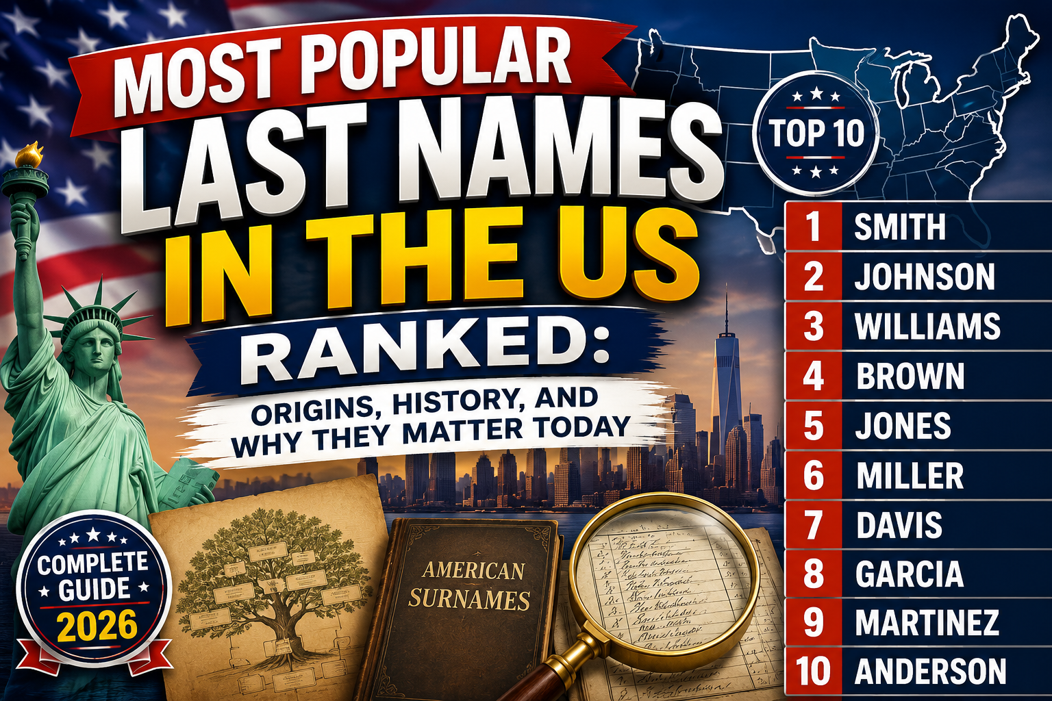 Most Popular Last Names in the US Ranked: Origins, History, and Why They Matter Today