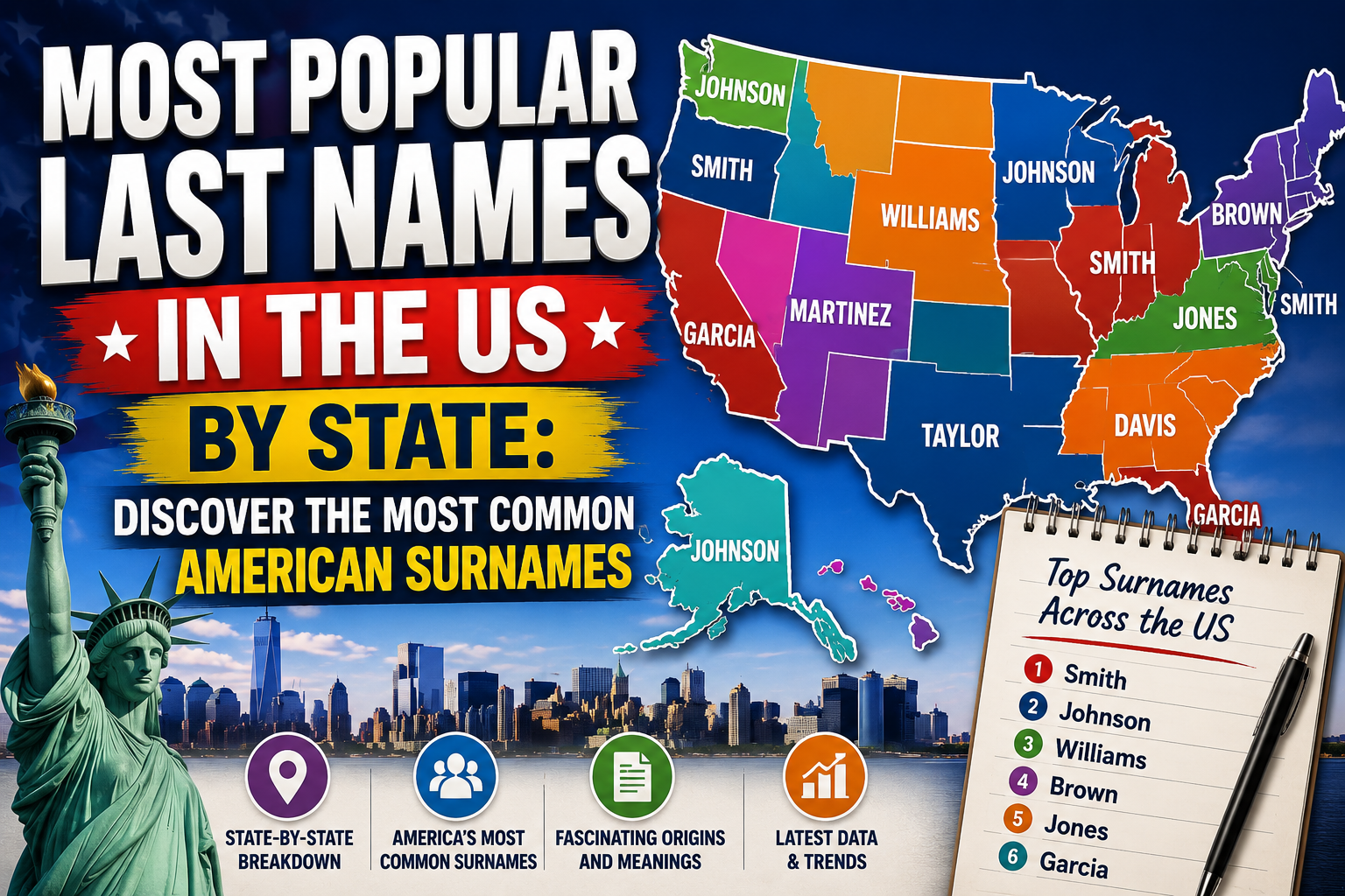Most Popular Last Names in the US by State: Discover the Most Common American Surnames
