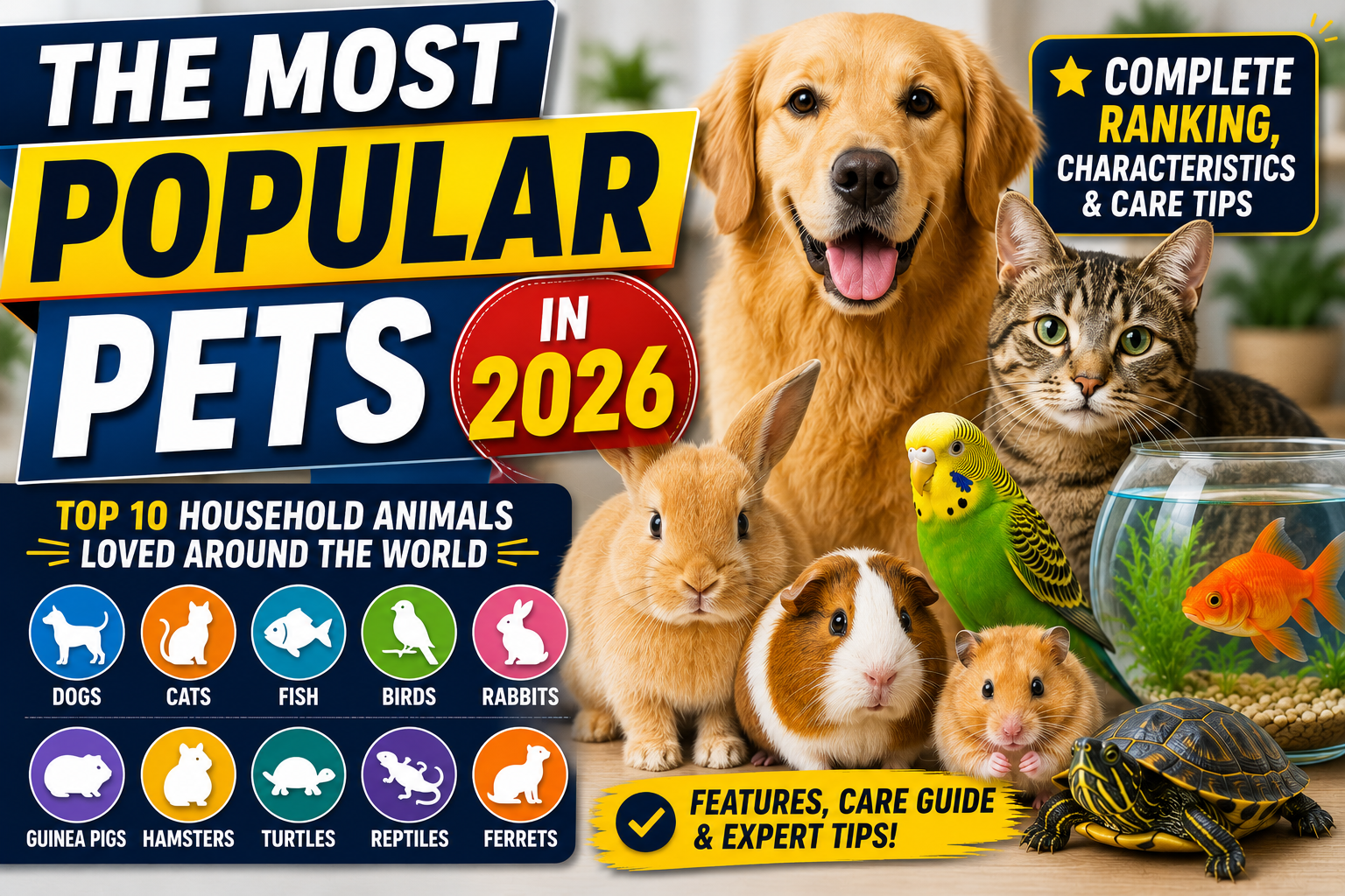The Most Popular Pets in 2026: Complete Ranking, Characteristics, and Care Tips
