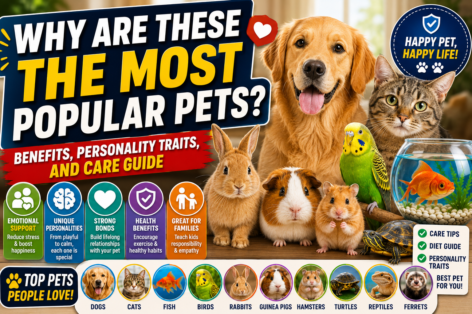 Why Are These the Most Popular Pets? Benefits, Personality Traits, and Care Guide