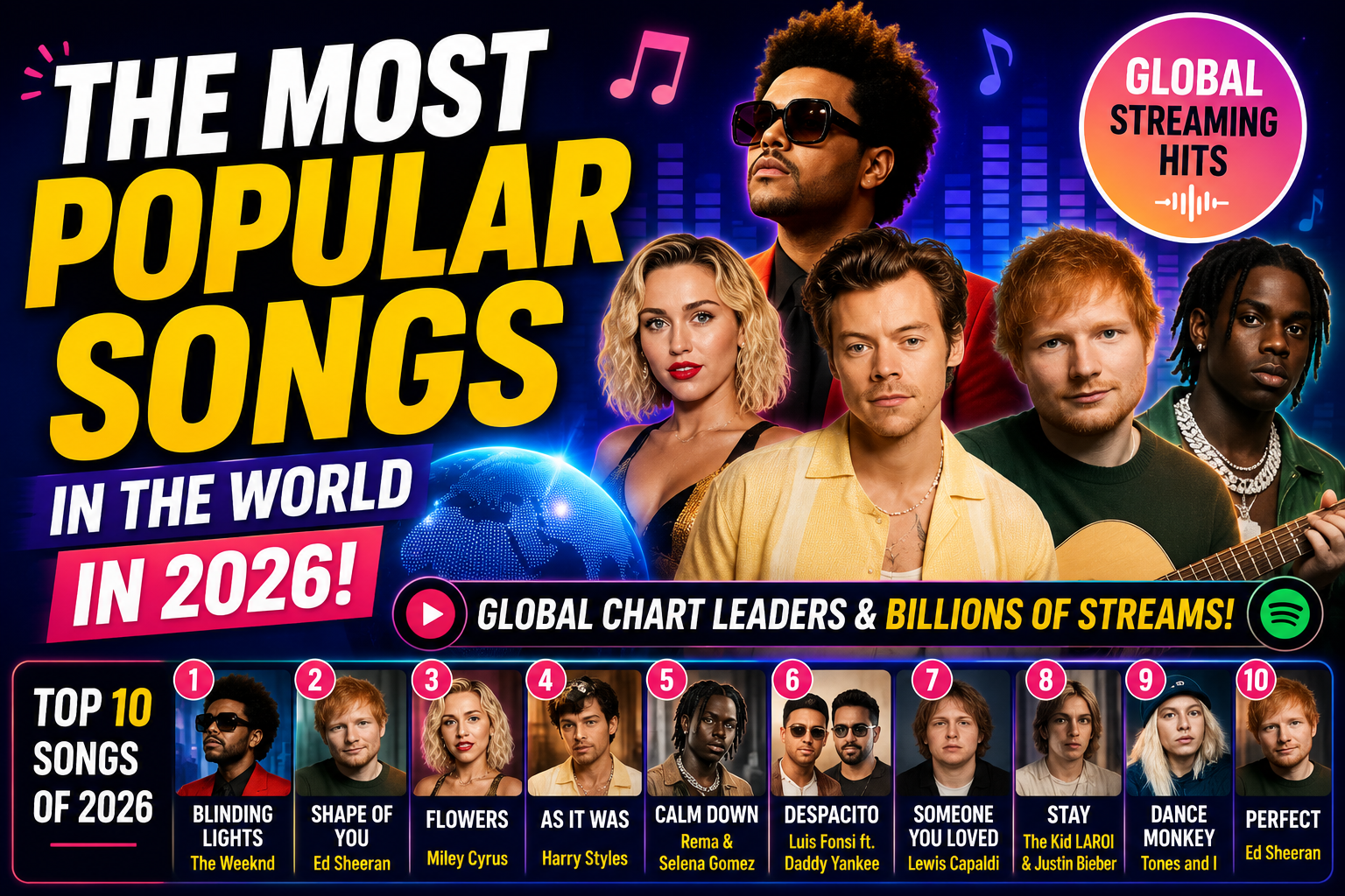 The Most Popular Songs in the World in 2026: Global Streaming Hits and Chart Leaders