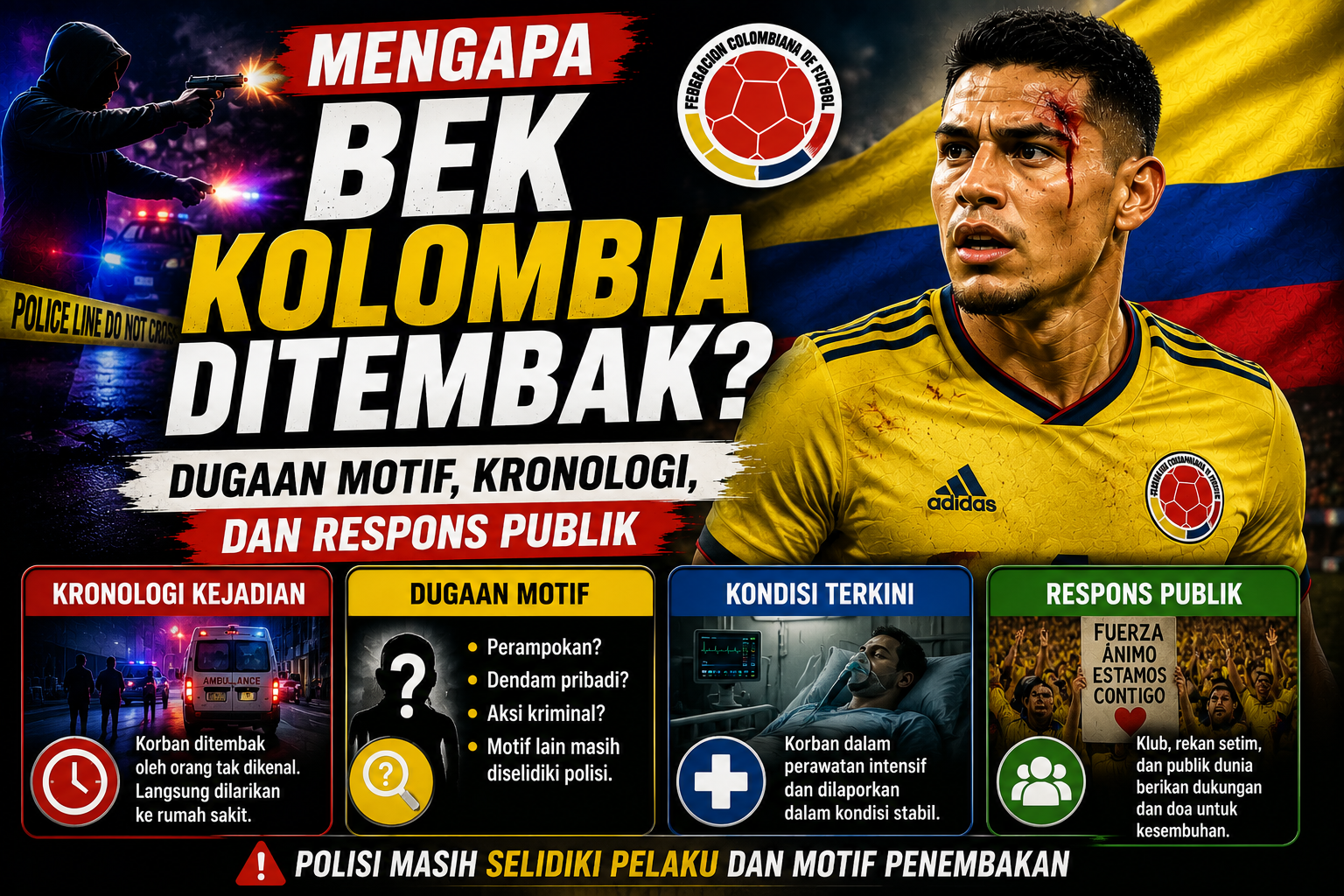 Mengapa Bek Kolombia Ditembak? Dugaan Motif, Kronologi, dan Respons Publik