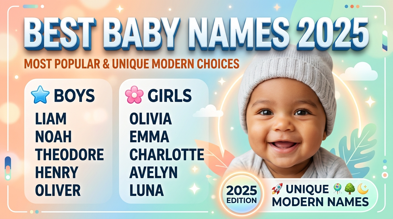 Best Baby Names 2025: Most Popular Choices for Boys, Girls, and Unique Modern NamesBest Baby Names 2025: Most Popular Choices for Boys, Girls, and Unique Modern Names
