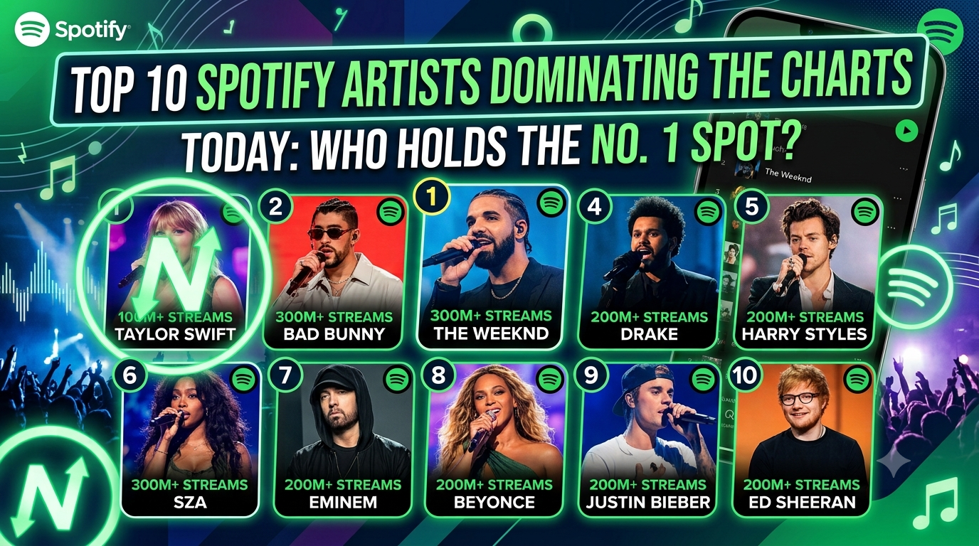 Top 10 Spotify Artists Dominating the Charts Today: Who Holds the No. 1 Spot?