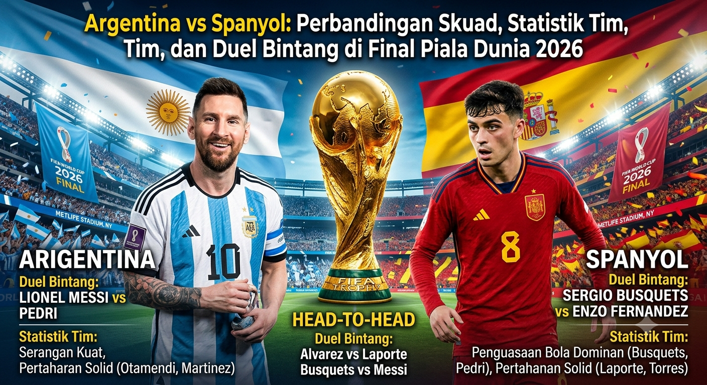 Argentina vs Spanyol: Perbandingan Skuad, Statistik Tim, dan Duel Bintang di Final Piala Dunia 2026
