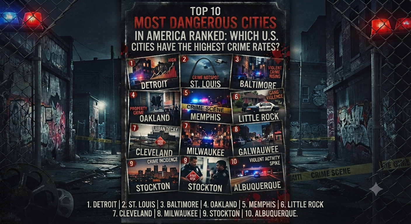 Top 10 Most Dangerous Cities in America Ranked: Which U.S. Cities Have the Highest Crime Rates?