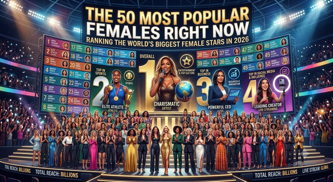 The 50 Most Popular Females Right Now: Ranking the World's Biggest Female Stars in 2026