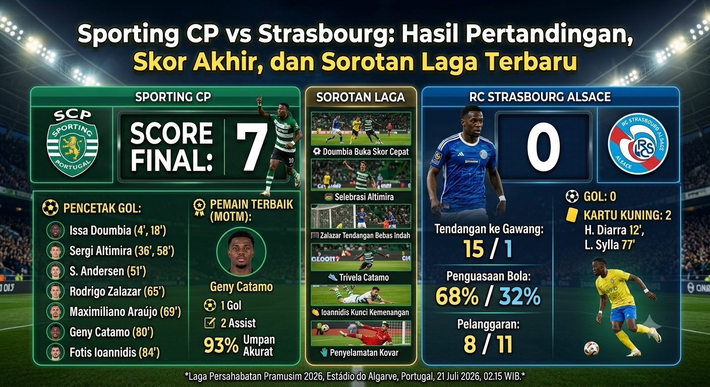 Sporting CP vs Strasbourg: Hasil Pertandingan, Skor Akhir, dan Sorotan Laga Terbaru