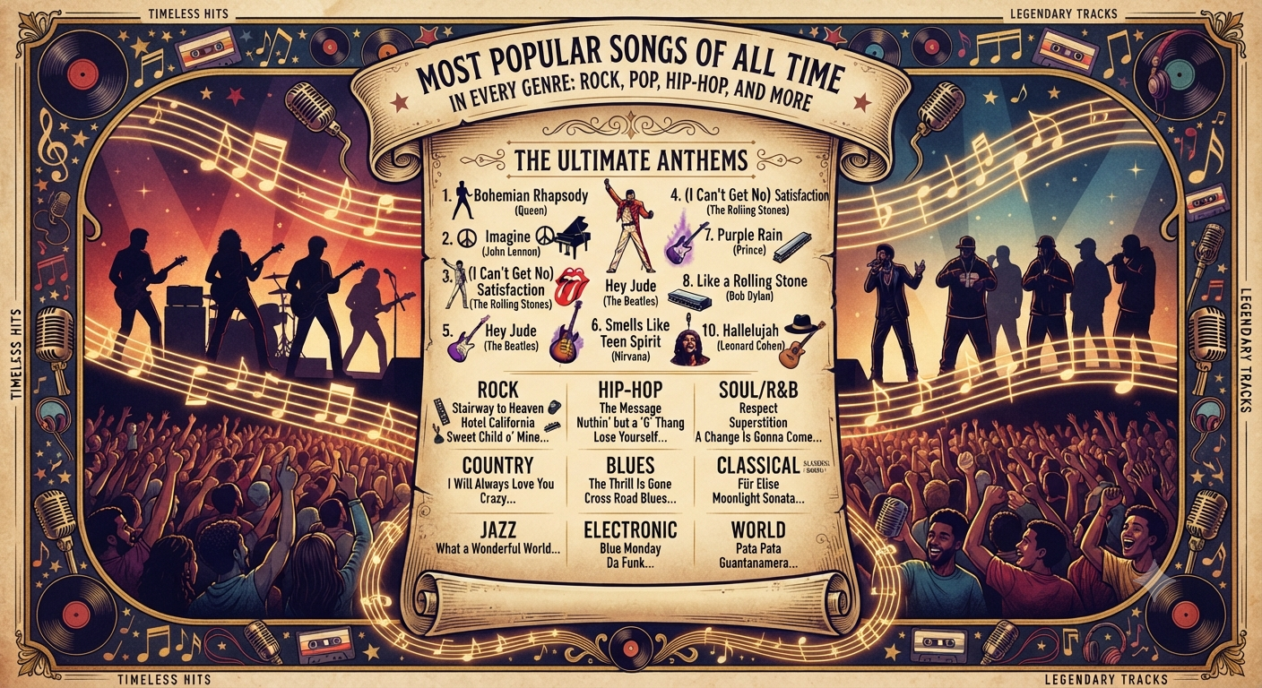 Most Popular Songs of All Time in Every Genre: Rock, Pop, Hip-Hop, and More