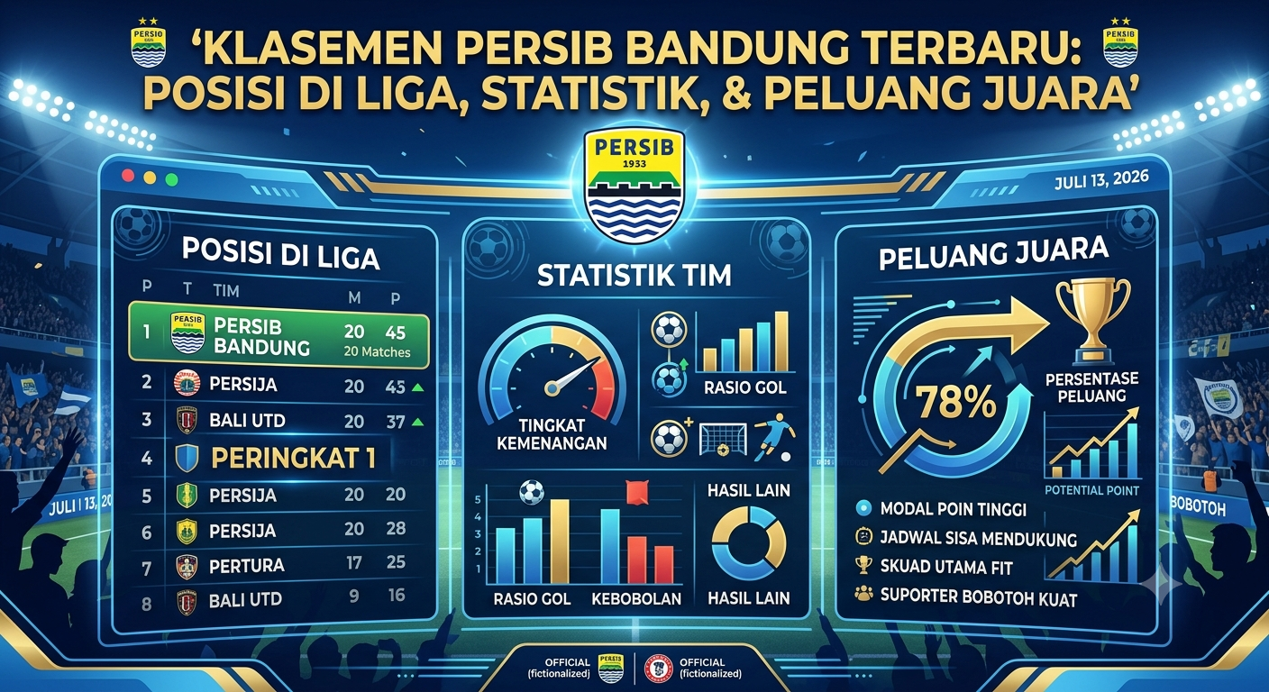 Klasemen Persib Bandung Terbaru: Posisi di Liga, Statistik, dan Peluang Juara