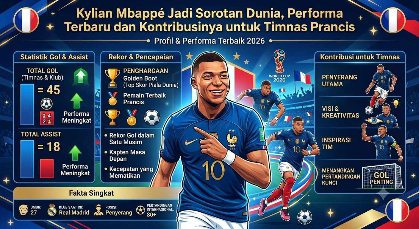 Kylian Mbappé Jadi Sorotan Dunia, Performa Terbaru dan Kontribusinya untuk Timnas Prancis