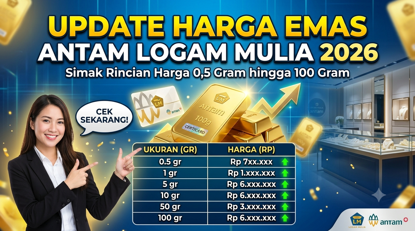 Update Harga Emas Antam Logam Mulia 2026, Simak Rincian Harga 0,5 Gram hingga 100 Gram