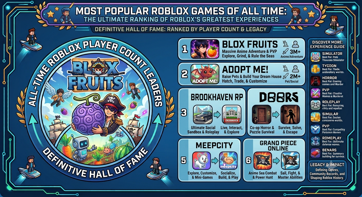 Most Popular Roblox Games of All Time: The Ultimate Ranking of Roblox's Greatest Experiences