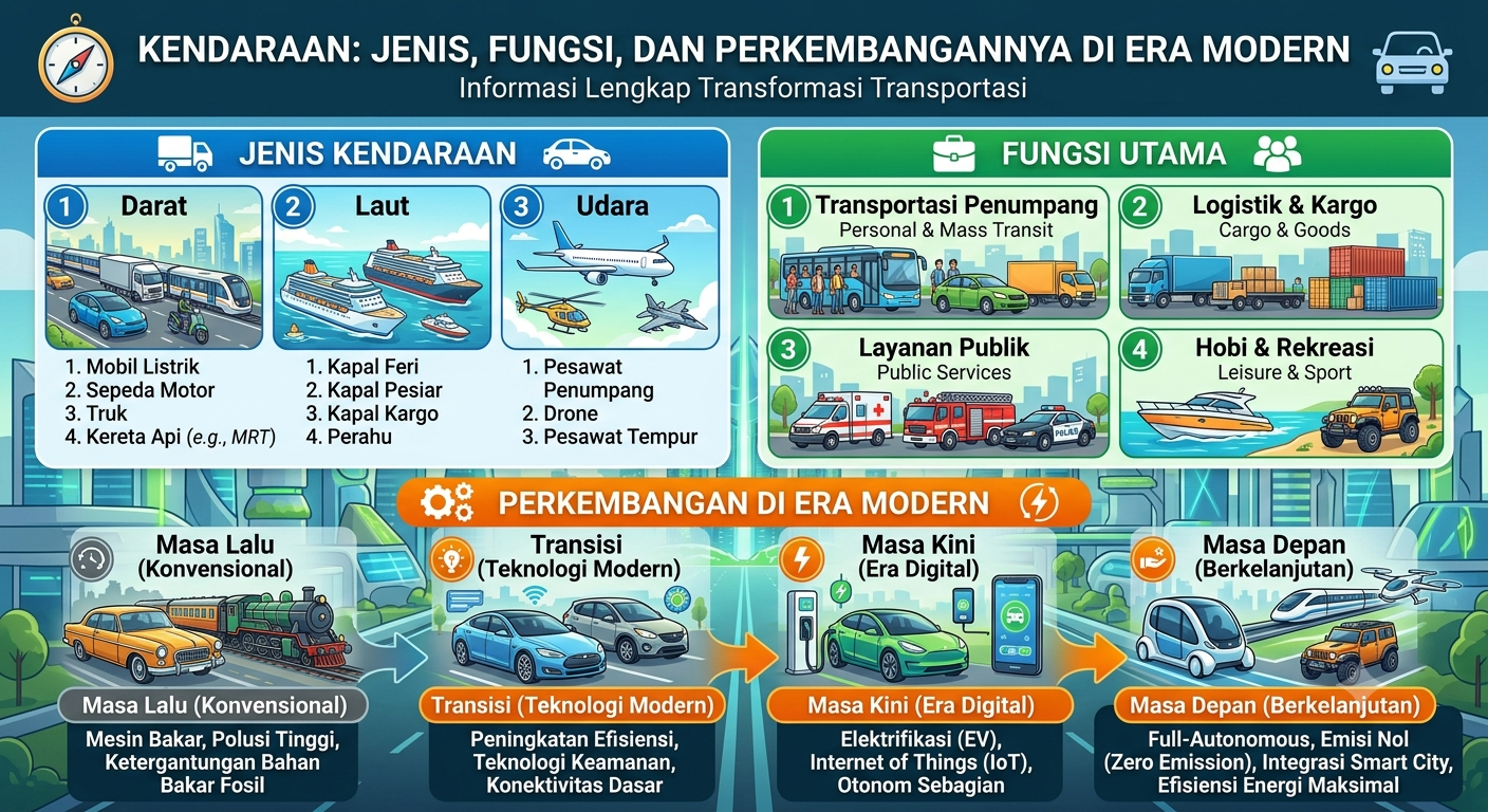 Kendaraan: Jenis, Fungsi, dan Perkembangannya di Era Modern