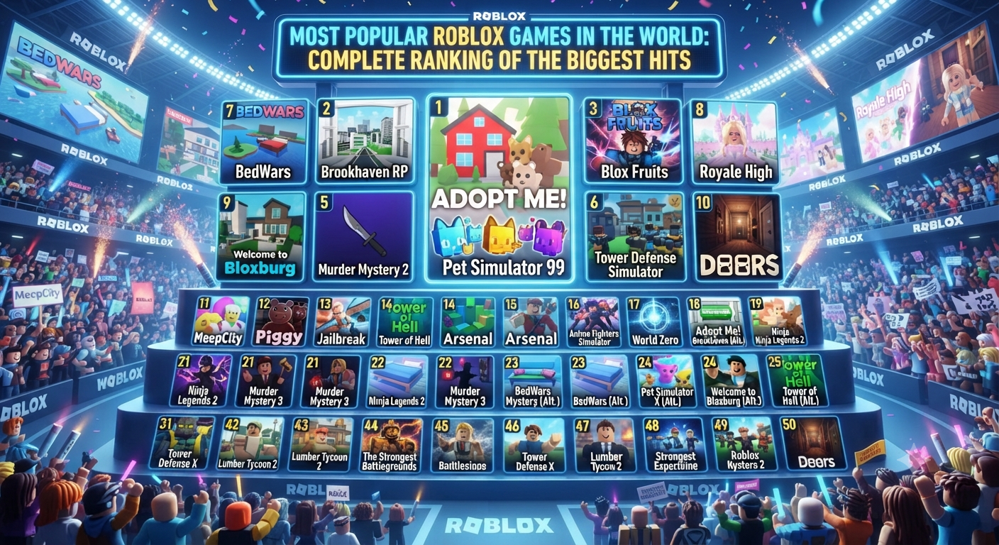 Most Popular Roblox Games in the World: Complete Ranking of the Biggest Hits
