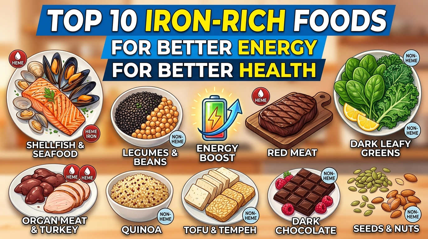 Top 10 Iron-Rich Foods You Should Eat for Better Energy and Overall Health