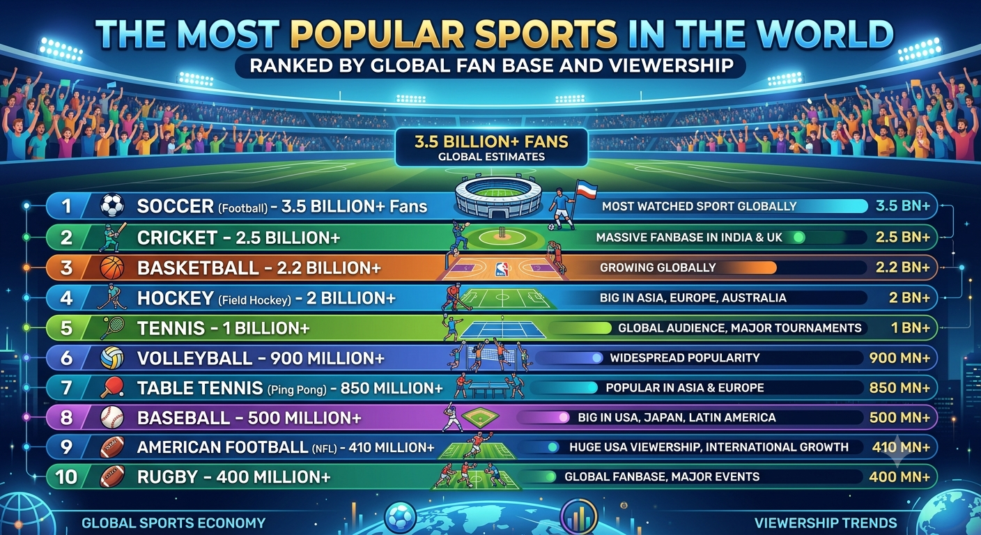 The Most Popular Sports in the World Ranked by Global Fan Base and Viewership
