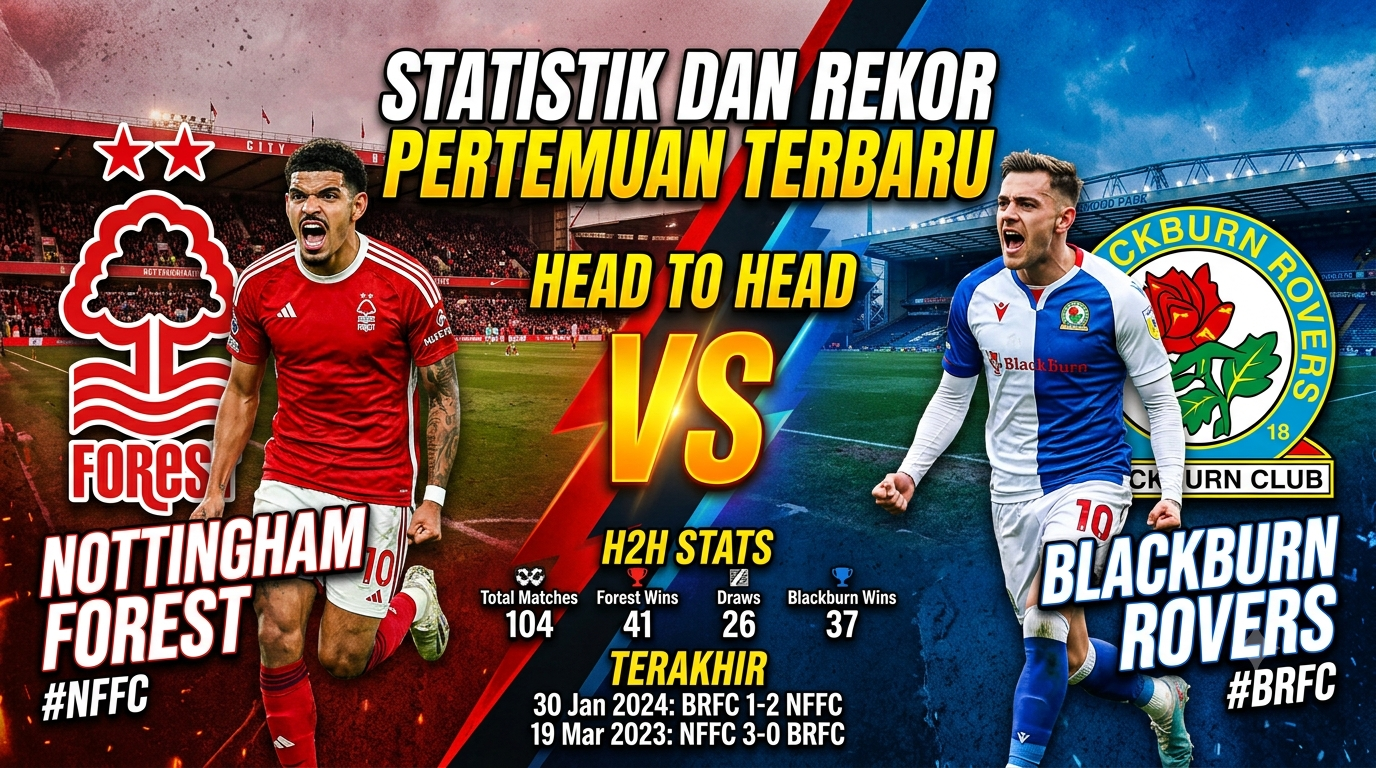 Head to Head Nottingham Forest vs Blackburn: Statistik dan Rekor Pertemuan Terbaru