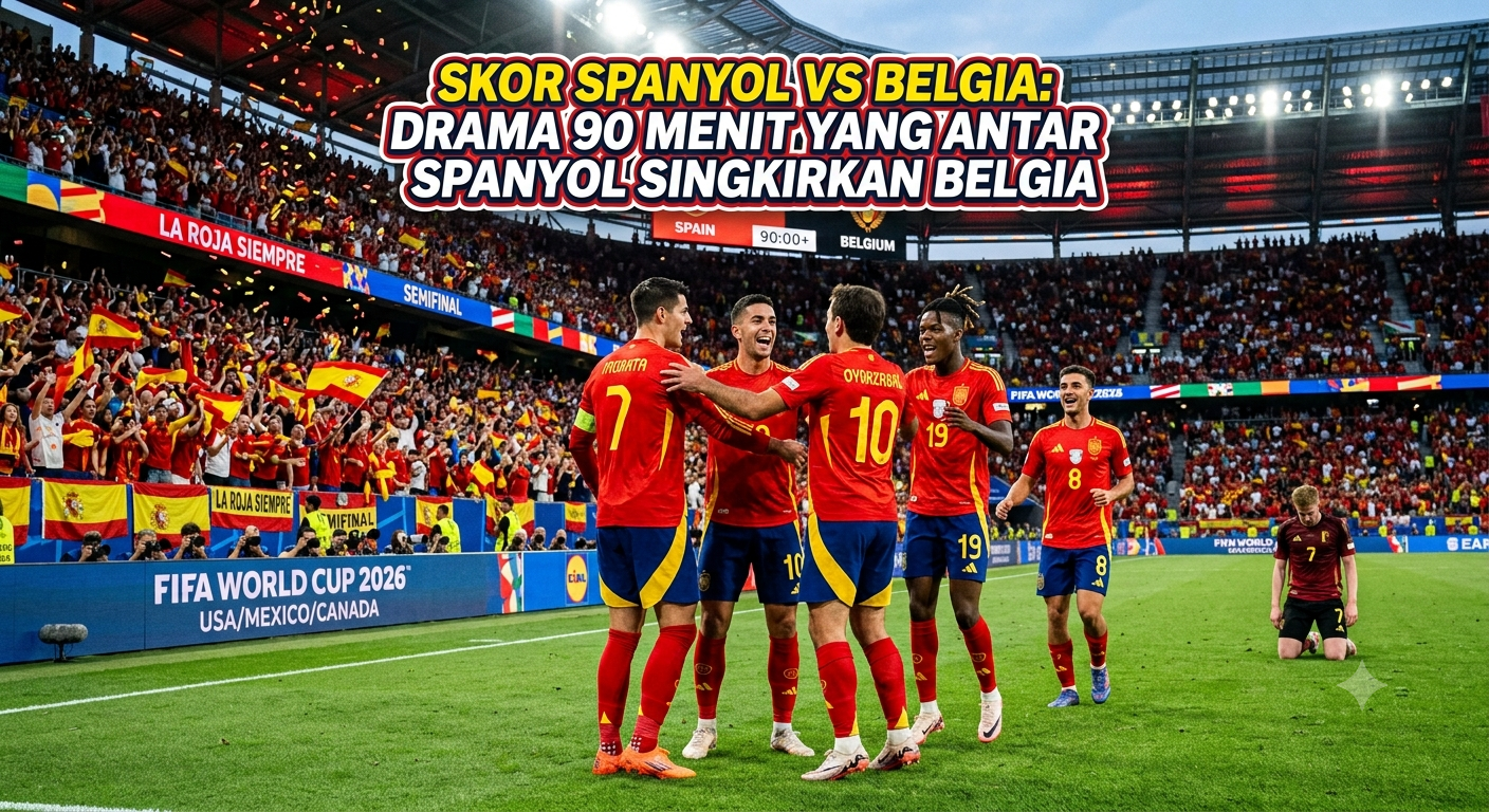 Skor Spanyol vs Belgia: Drama 90 Menit yang Antar Spanyol Singkirkan Belgia