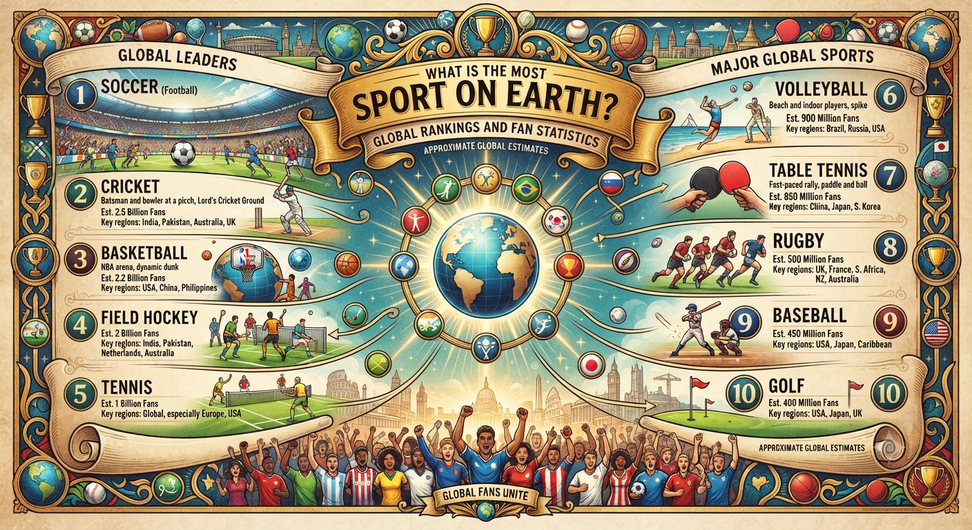 What Is the Most Popular Sport on Earth? Global Rankings and Fan Statistics